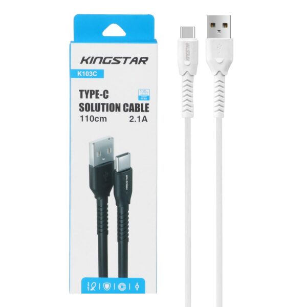 کابل شارژر تایپ سی Kingstar مدل K103C با دوام و انتقال سریع داده