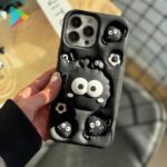 قاب گوشی عروسکی آیفون طرح میکروب پاپ سوکت دار مدل فانتزی سیلیکونی