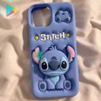 قاب گوشی عروسکی آیفون طرح STITCH (خرس آبی) – فانتزی، مقاوم و بسیار جذاب - Image 3