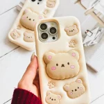 قاب عروسکی طرح خرس مدل پاپ سوکت بازشو مناسب گوشی های مختلف