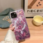 قاب گوشی آیفون طرح پاپیونی رنگ صورتی - Image 2